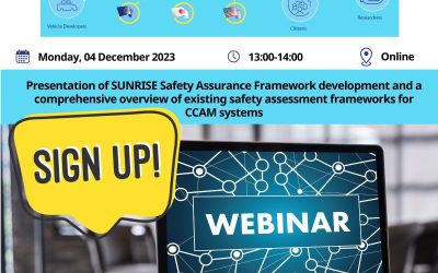 SUNRISE Webinar: Developing a Safety Assurance Framework for CCAM – State-of-the-Art, gaps and requirements